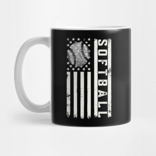 Softball American Flag Mug